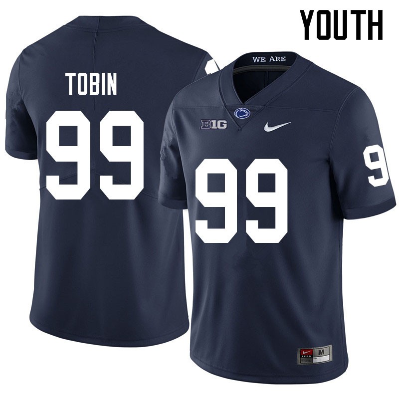 Youth #99 Justin Tobin Penn State Nittany Lions College Football Jerseys Sale-Navy